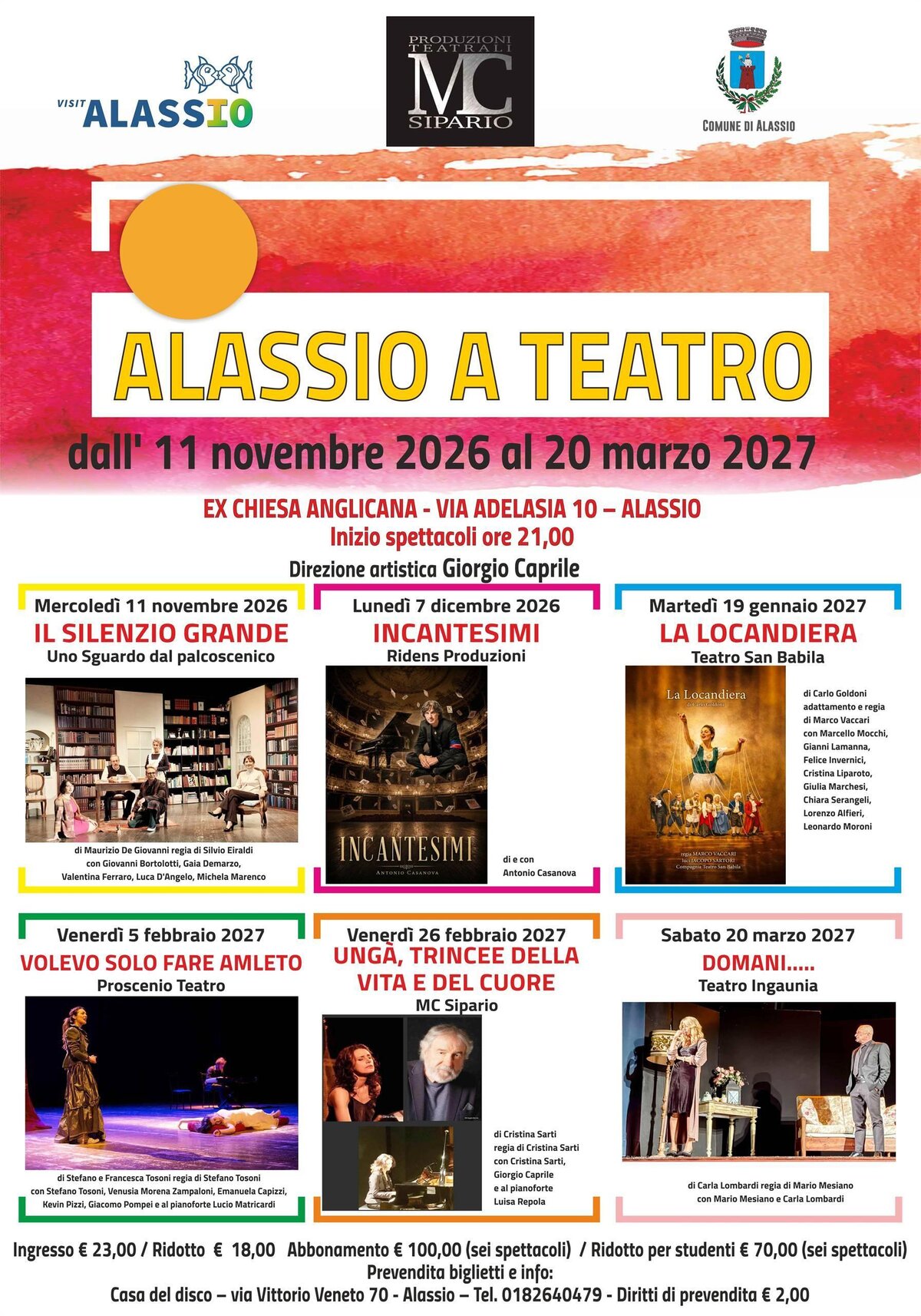 Alassio im Theater: lass dich von der Szene überraschen