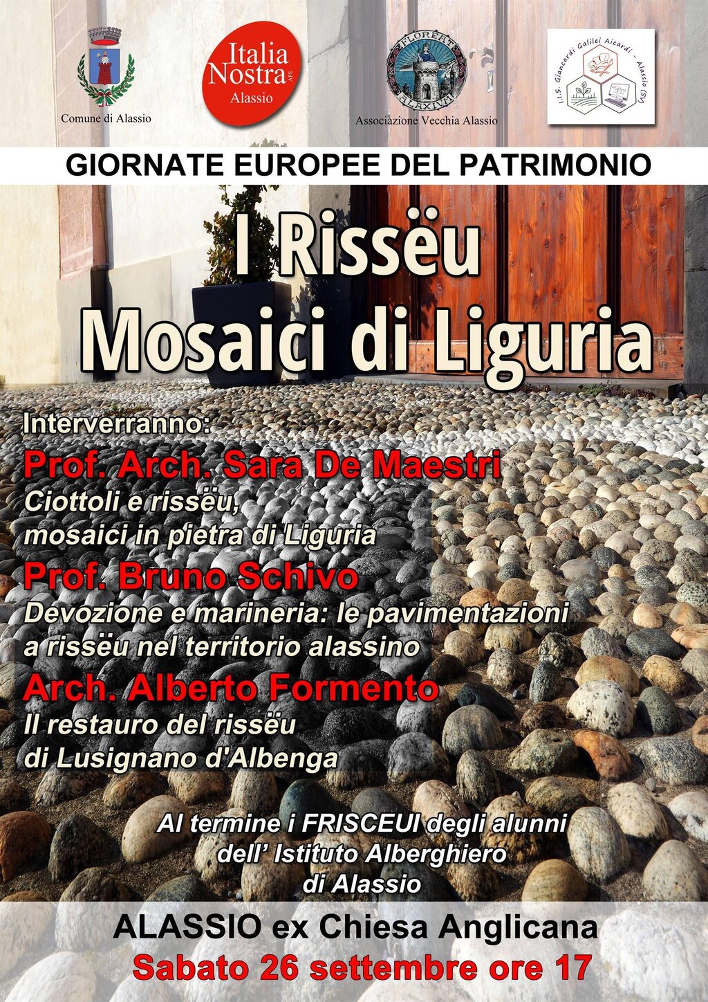 Affiche des Journées européennes du patrimoine sur les mosaïques de Ligurie à Alassio.